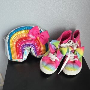 Colorful Rainbow Sneakers and Bag Set